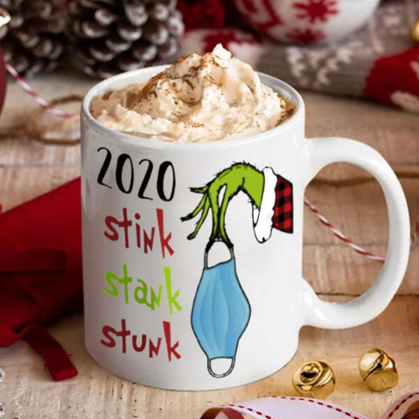 

2020 Stink Stank Stunk Grinch Hand Ceramic Mug - White, 490147