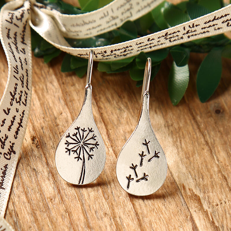 

Fashion Dandelion Asymmetric Alloy Earrings, Silver, 489351