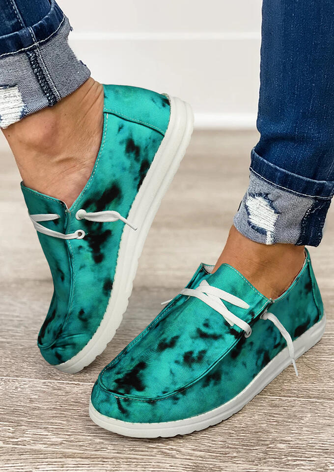 

Slip On Round Toe Flat Canvas Sneakers - Green, 490490