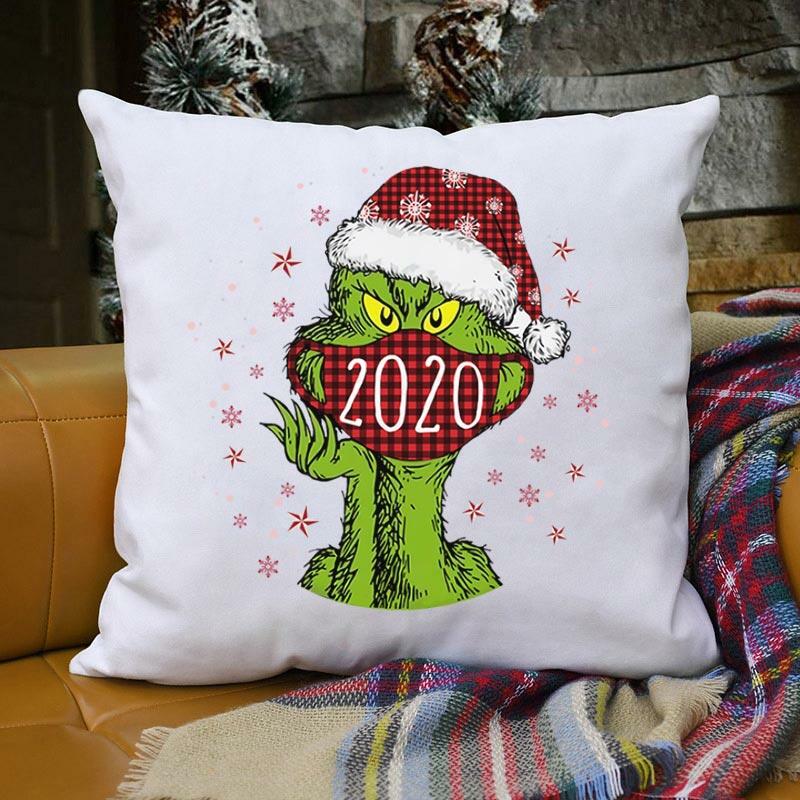 Christmas 2020 Grinch Buffalo Plaid Snowflake Pillowcase ...