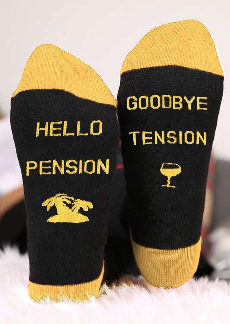 

Goodbye Tension Hello Pension Socks, Black, 490508