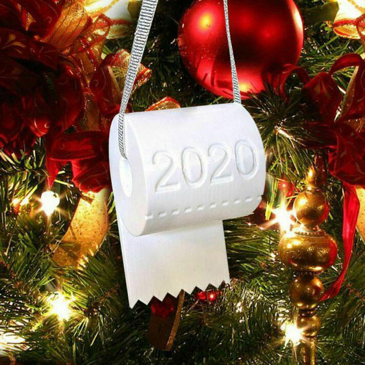 

2020 Toilet Paper Crisis Christmas Tree Hanging Ornament, White, 490848