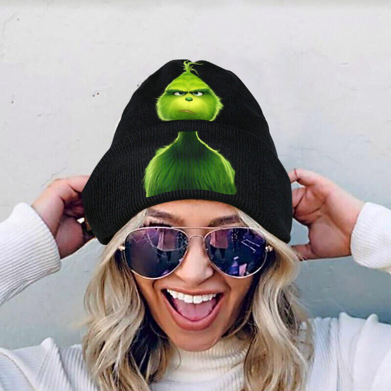 

Christmas Grinch Warm Knitted Hat, Black, 490953