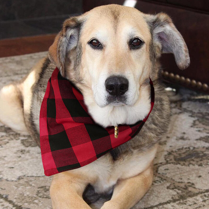

Plaid Adjustable Pet Triangle Scarf, Red, 491060