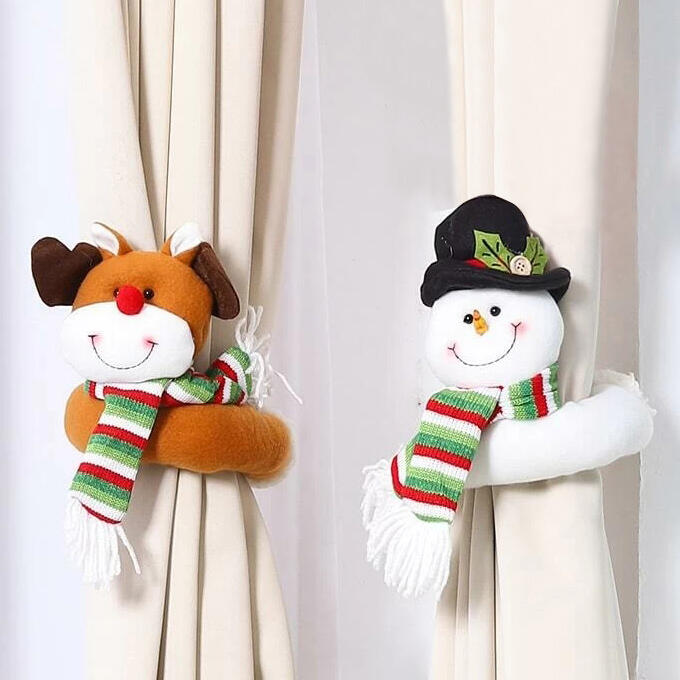 

Christmas Snowman Santa Claus Reindeer Curtain Tieback Buckle, Brown, 490597