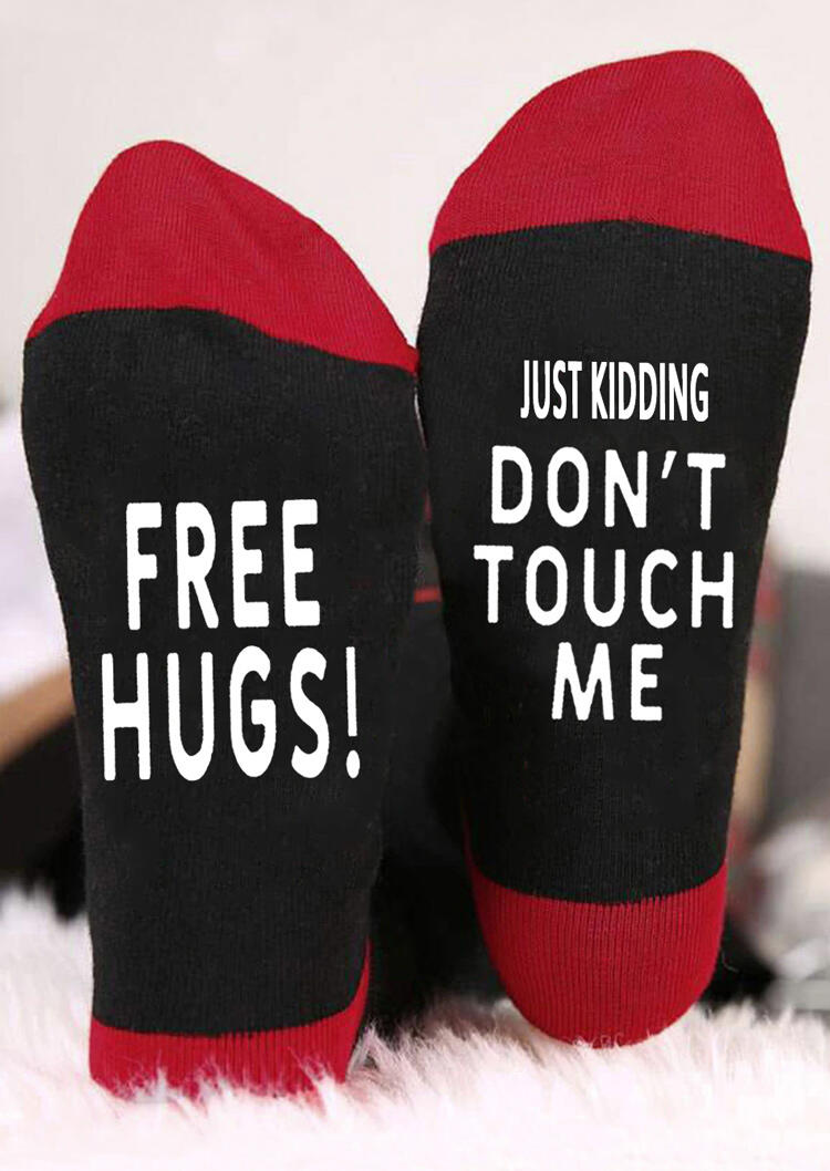 

Just Kidding Don't Touch Me Warm Socks, Black, 491470