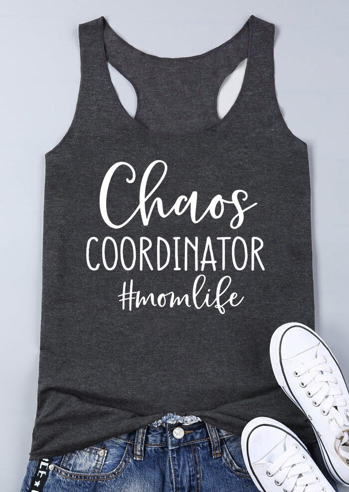 

Chaos Coordinator Mom Life Racerback Tank - Dark Grey, 491398