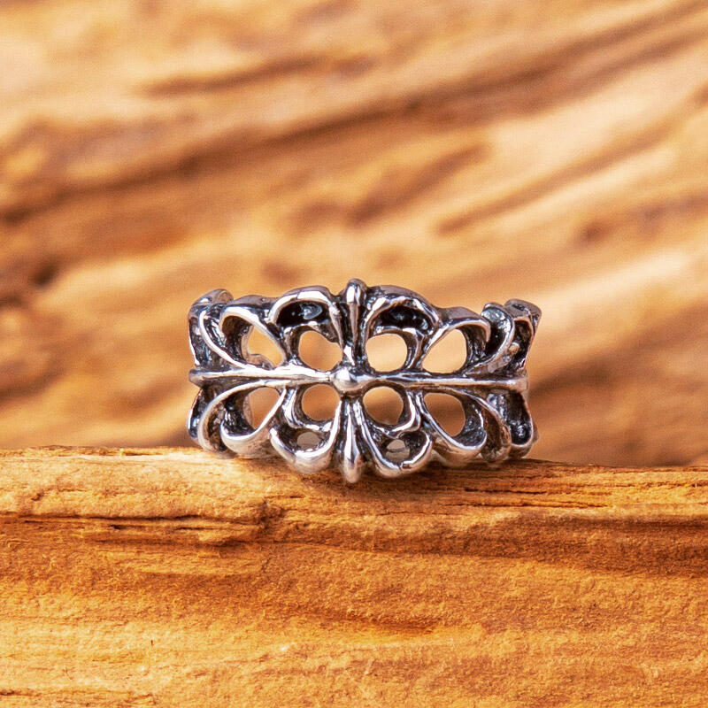 

Vintage Hollow Out Titanium Steel Open Ring, Pattern1, 491580