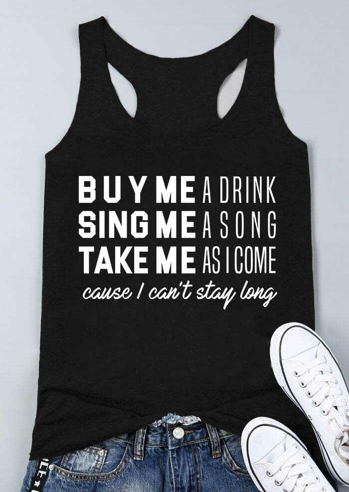 

Buy Me A Drink Sing Me A Song Racerback Tank - Black, 491629
