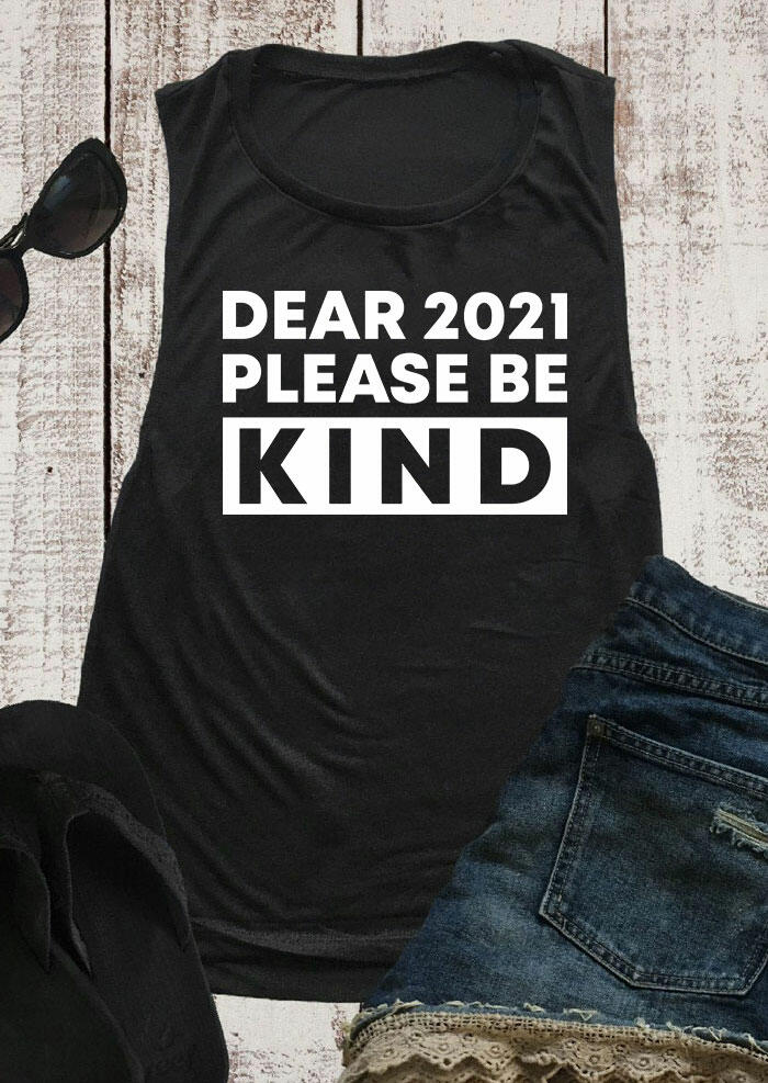 

Dear 2021 Please Be Kind Tank - Black, 491675