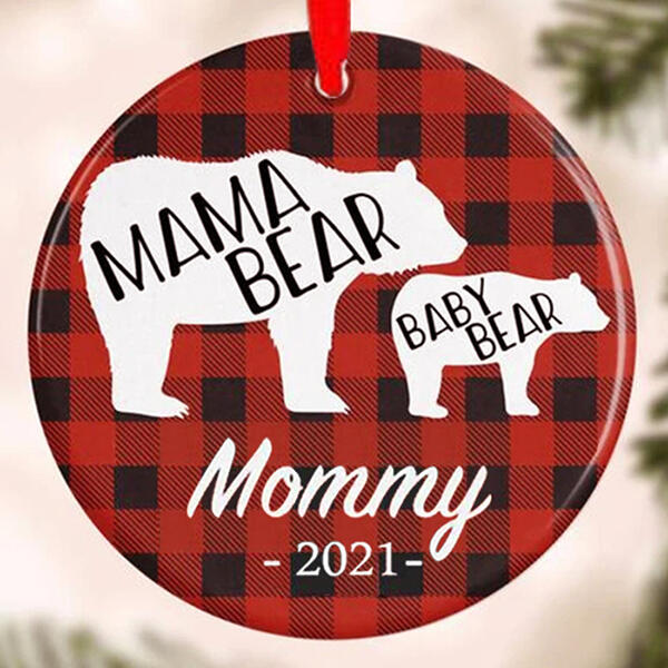 

Mama Bear Baby Bear Mommy 2021 Christmas Tree Hanging Ornament, Red, 491834