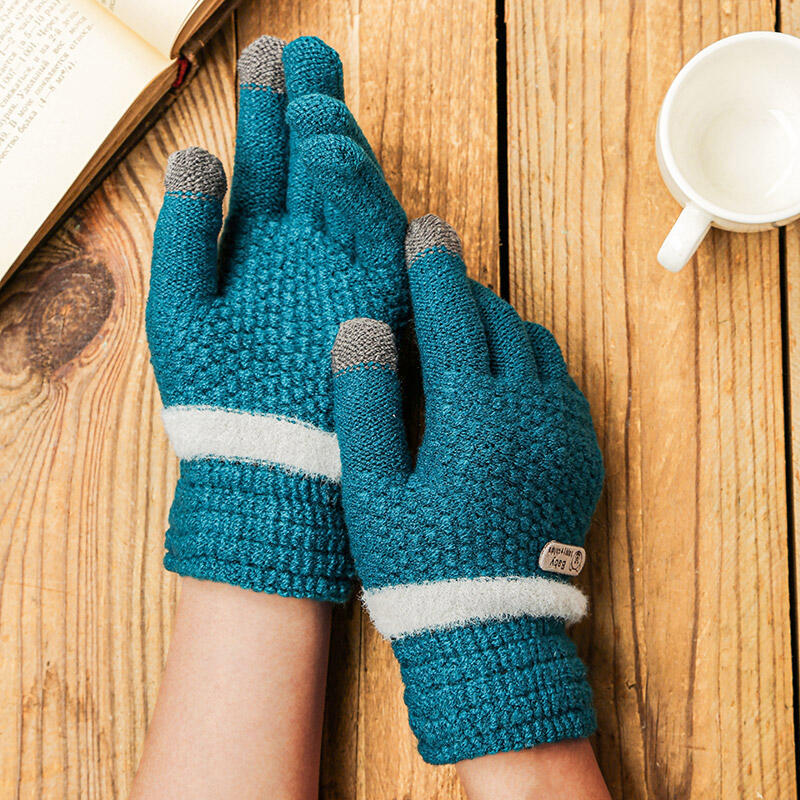 

Winter Warm Touch Screen Knitted Gloves, Deep blue, 491773