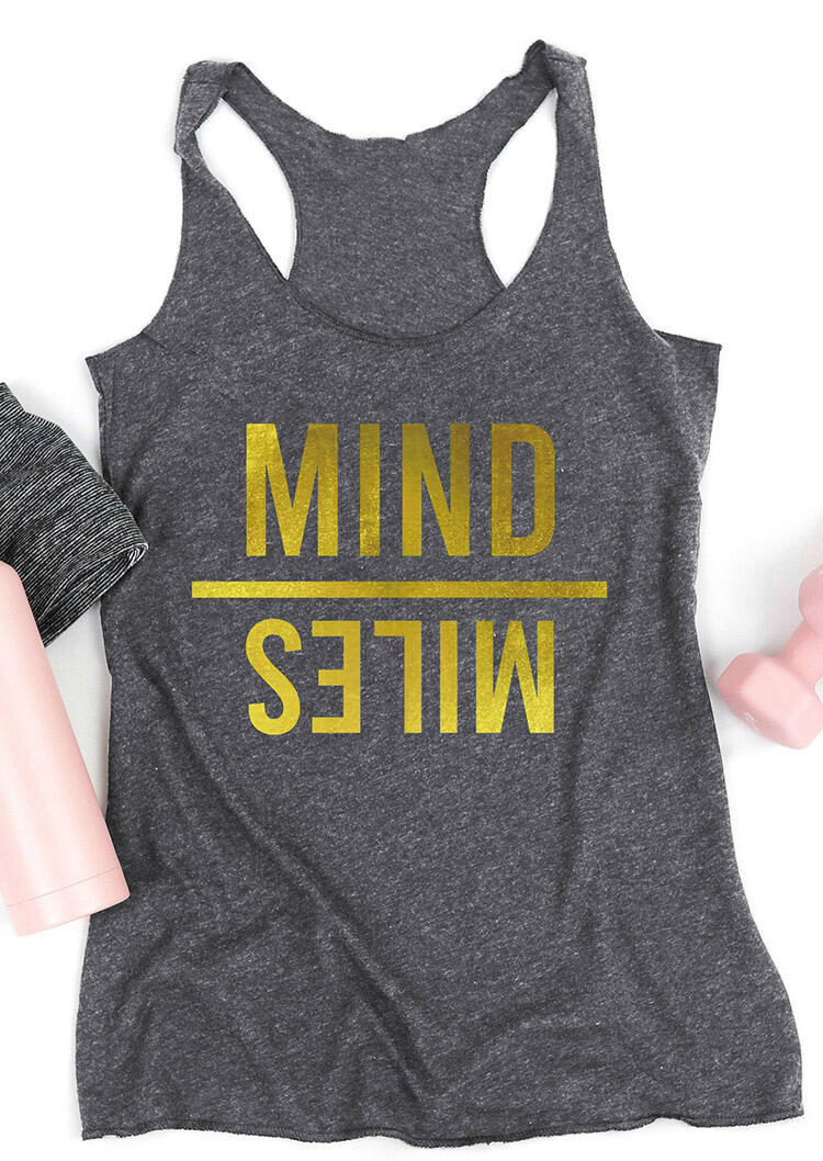 

Mind Miles Running Workout Racerback Tank - Dark Grey, 491982