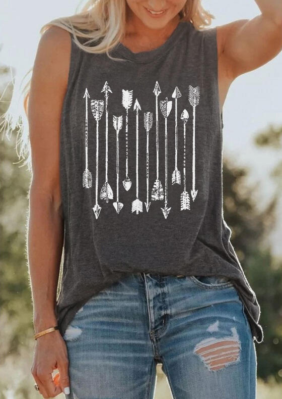 

Arrow O-Neck Casual Tank - Dark Grey, 492577