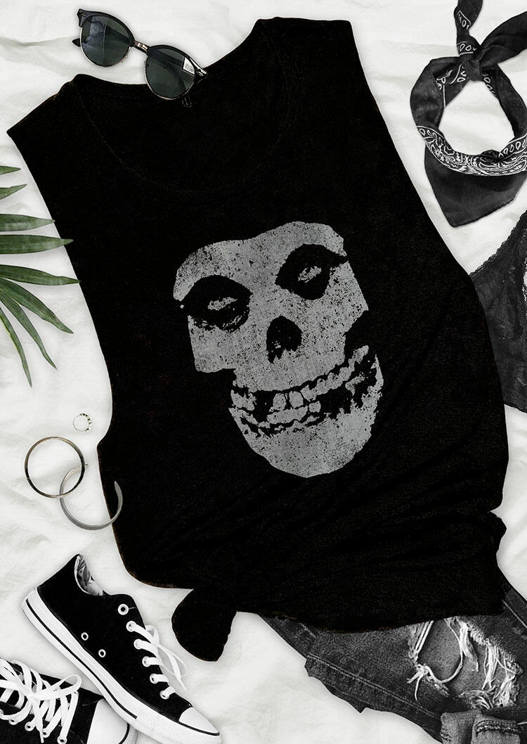 

Punk Rock Skull Casual Tank - Black, 492589