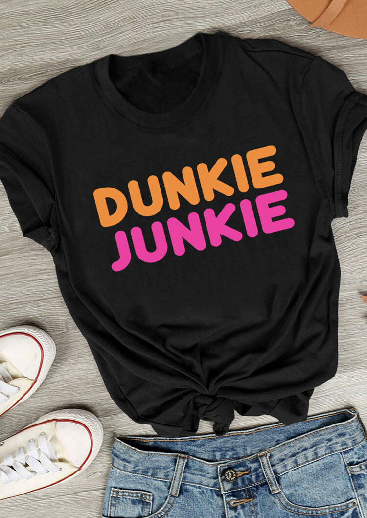 Dunkie Junkie O-Neck T-Shirt Tee - Black