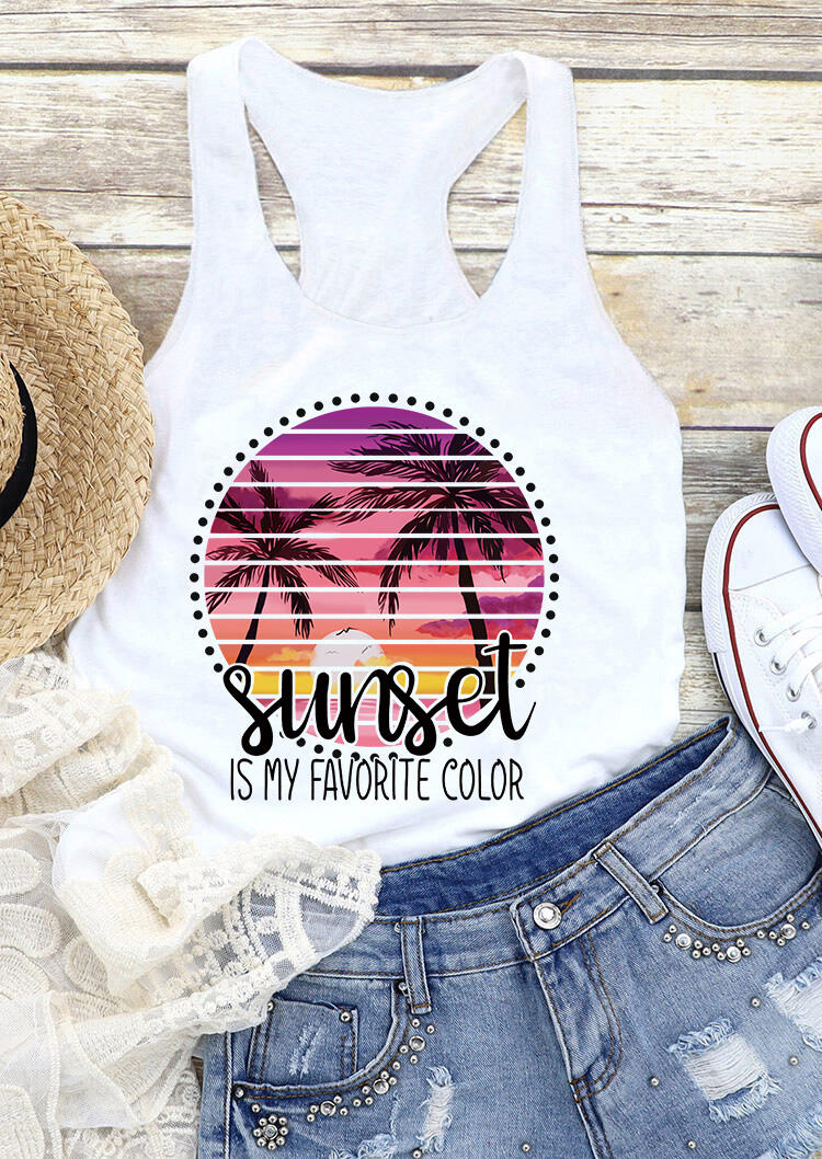 

Sunset Is My Favorite Color Racerback Tank - White, 492642