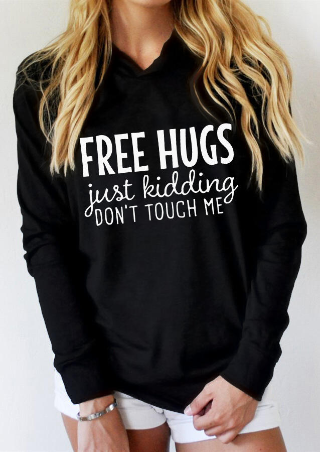 

Just Kidding Don't Touch Me Pullover Hoodie - Black, 492828