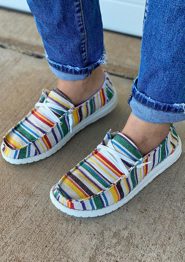 

Serape Striped Slip On Flat Sneakers, Multicolor, 492878