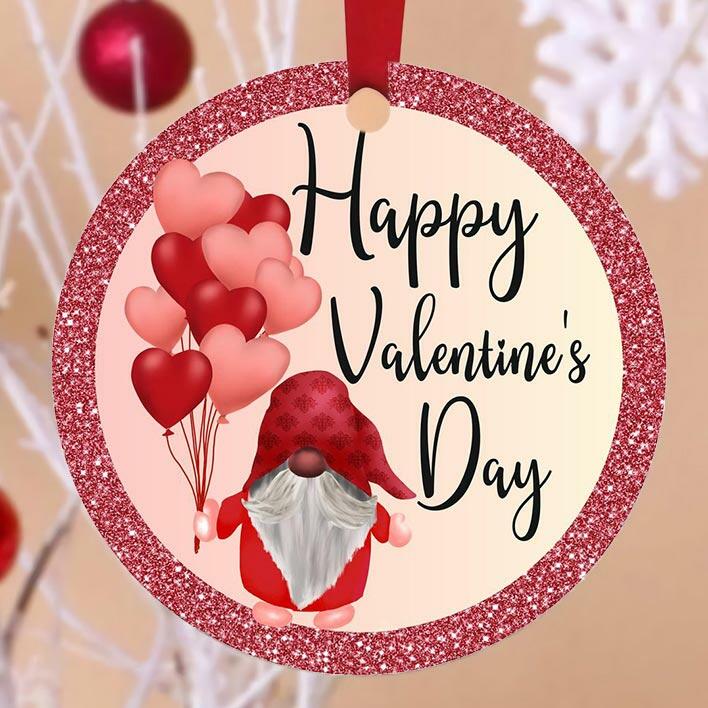 

Happy Valentine's Day Gnome Holding Balloon Hanging Ornament, Pink, 493027