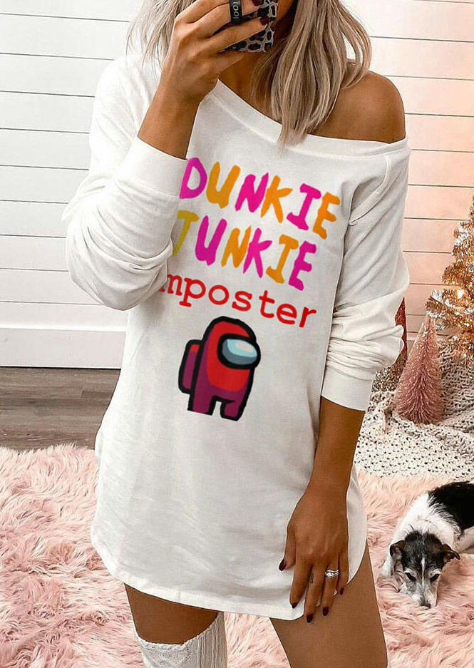 

Dunkie Junkie Imposter Long Sleeve Mini Dress - White, 492621