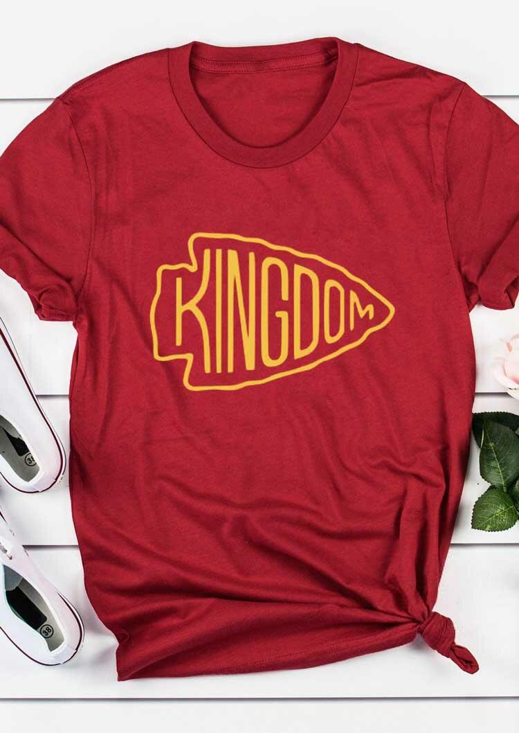 

Football Kansas City Chiefs Kingdom O-Neck T-Shirt Tee - Red, 493182