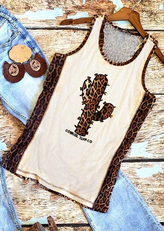

Cactus Leopard Cowgirl Western Tank, 493231