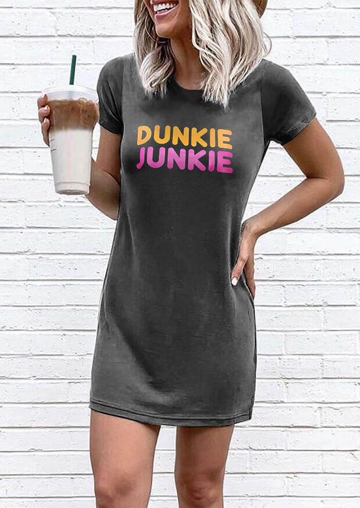 

Dunkie Junkie O-Neck Mini Dress - Dark Grey, 493201