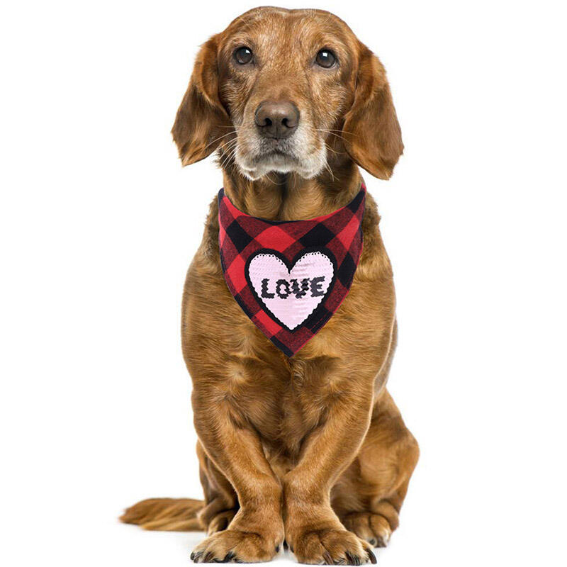 

Buffalo Plaid Love Heart Pet Dog Bandana, Pink, 493216