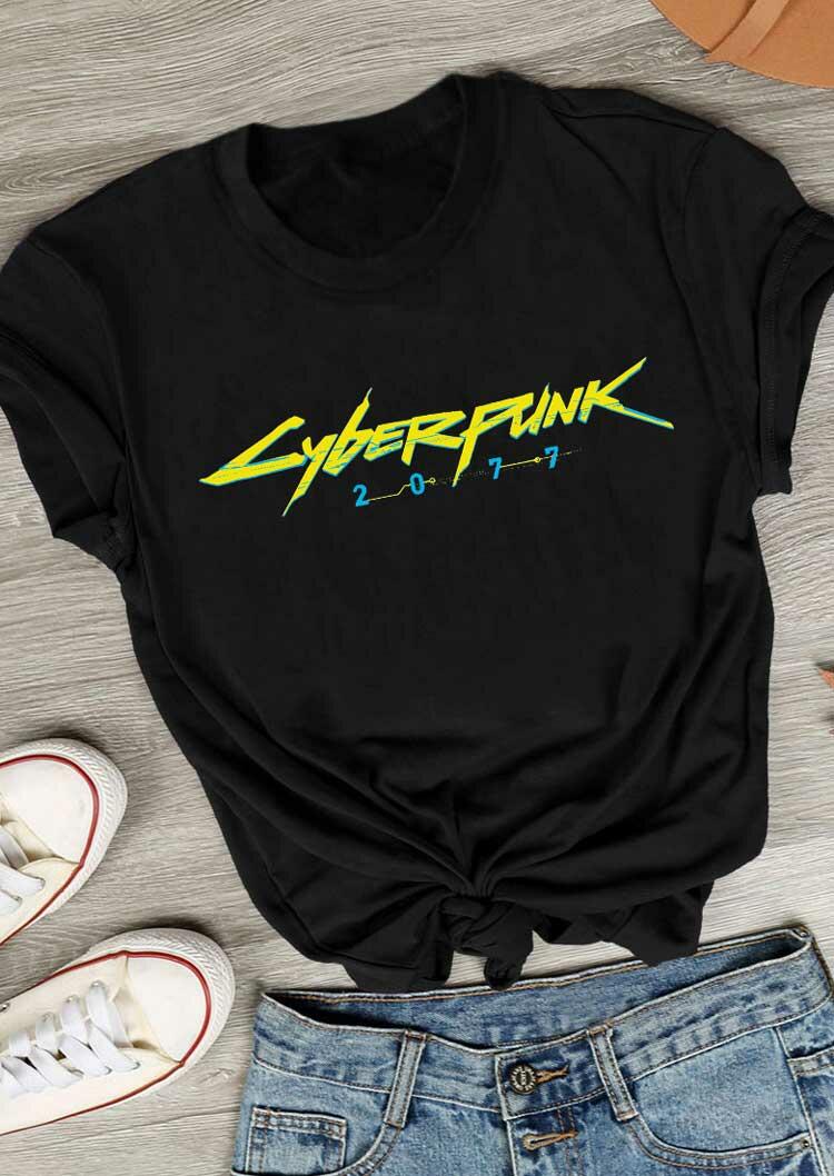 Cyberpunk 2077 Game O-Neck T-Shirt Tee - Black, 493260