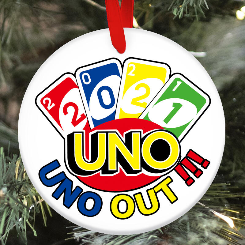 

2021 UNO Out Double-Sided Printed Wooden Hanging Ornament, Multicolor, 493312