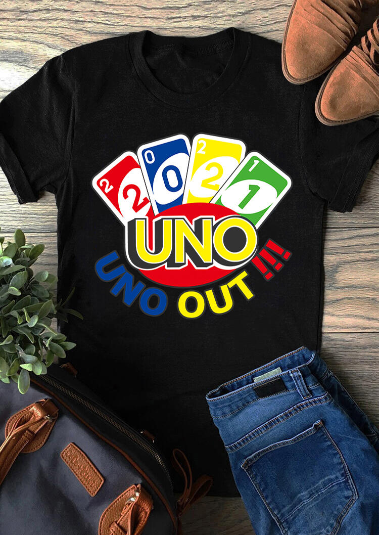 

2021 UNO Out O-Neck T-Shirt Tee - Black, 493327