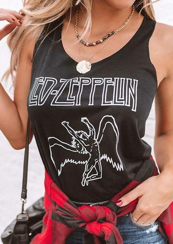 

Vintage Led Zeppelin 1977 Tour Tank - Black, 493357