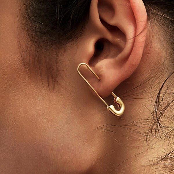 

Creative Pin Alloy Earrings, Gold, 493071