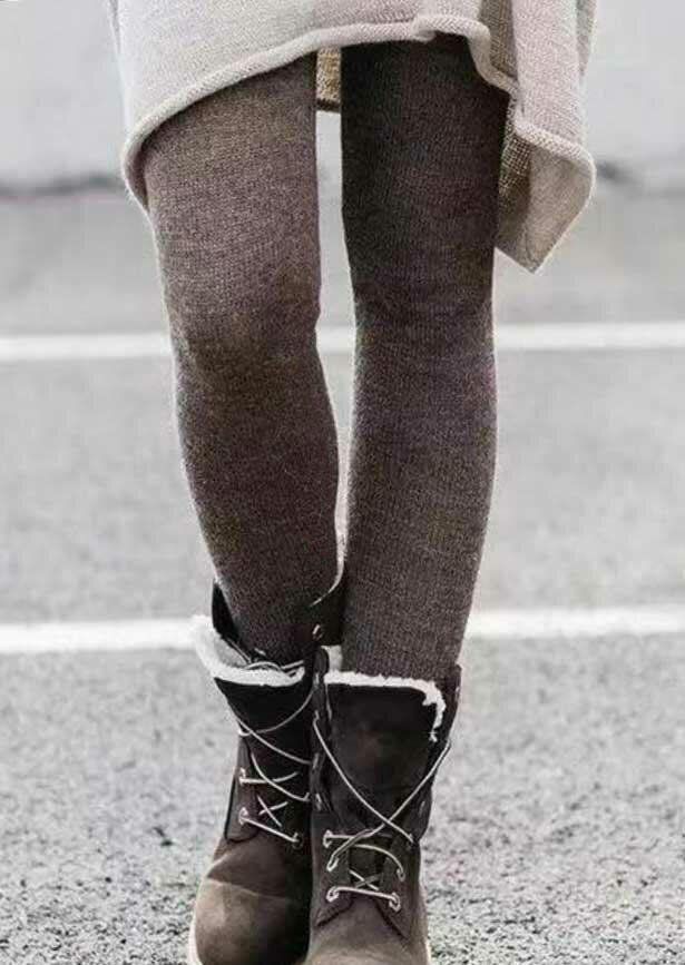 

High Waisted Soft Opaque Leggings Tights - Coffee, 493546