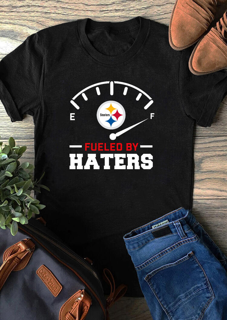 

Fueled By Haters Pittsburgh Steelers Football T-Shirt Tee - Black, 493646