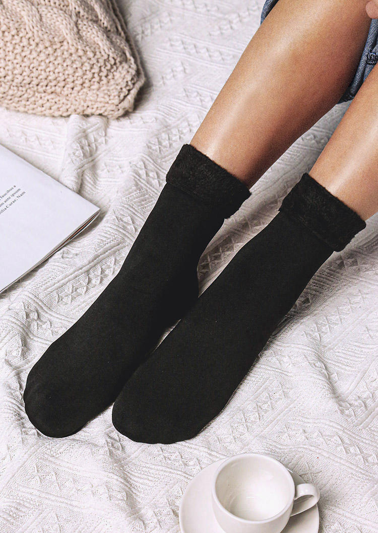 

Winter Warm Soft Thickened Plush Socks, Black, 493523