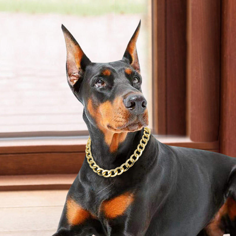

Bling Lightweight Plastic Adjustable Pet Necklace, Gold, 494082