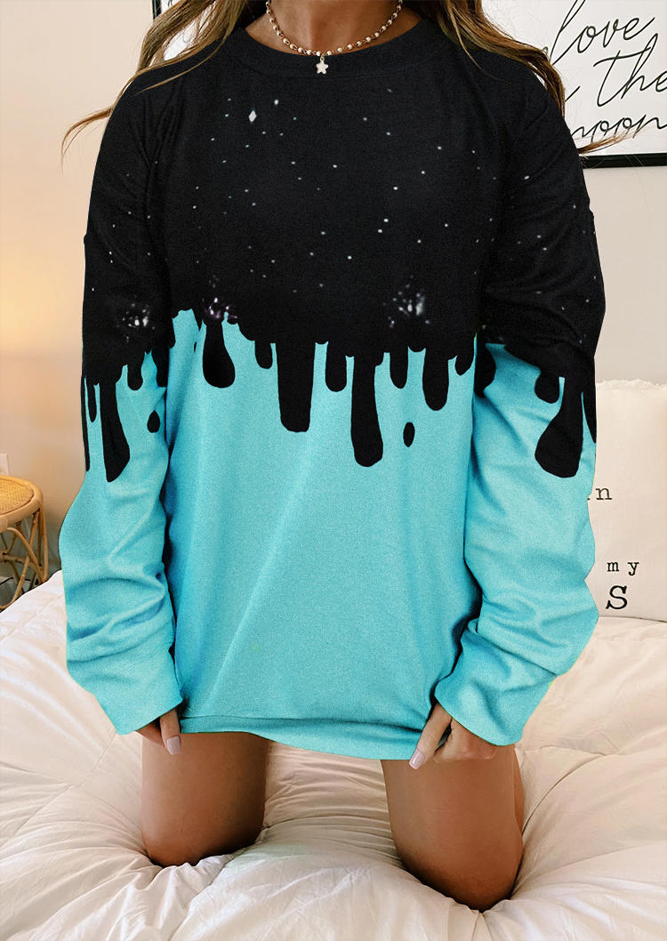 

Color Block O-Neck Pullover Sweatshirt, Multicolor, 487885