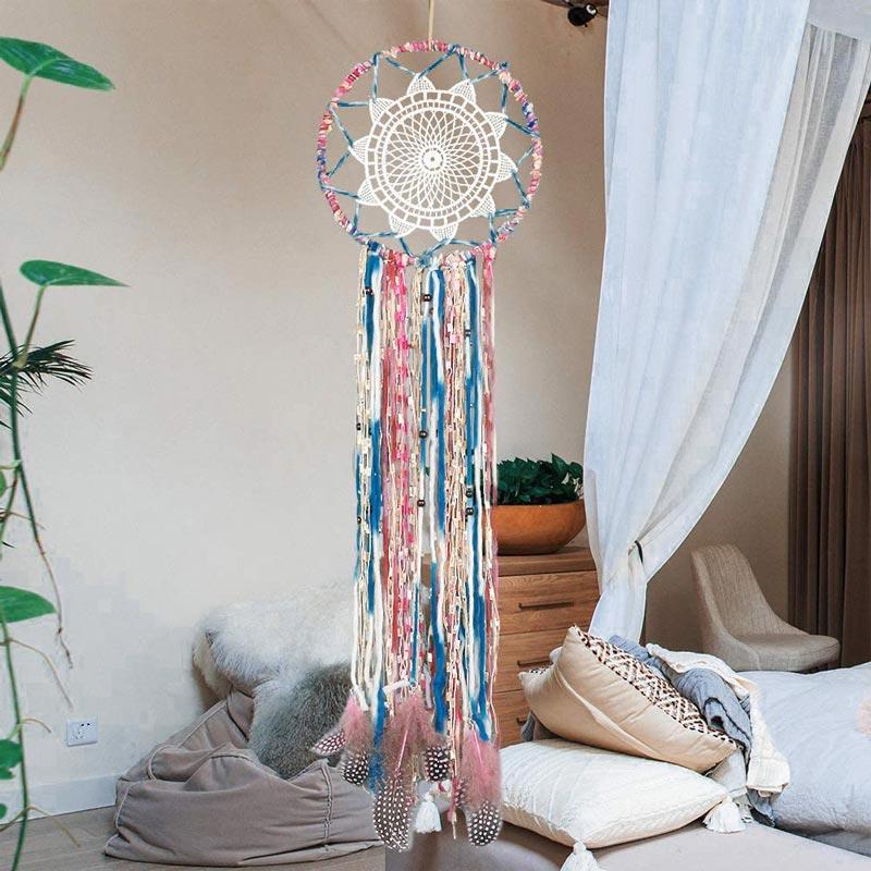 

Hollow Out Crochet Tassel Dreamcatcher, Multicolor, 494705