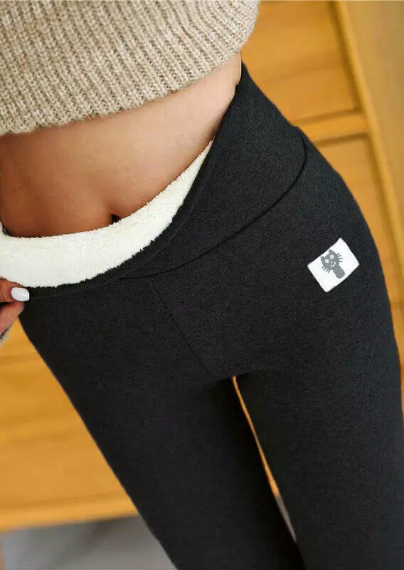 Womens Winter Warm Fleece Lined Leggings Thick Cashmere Thermal Stretchy  Pants