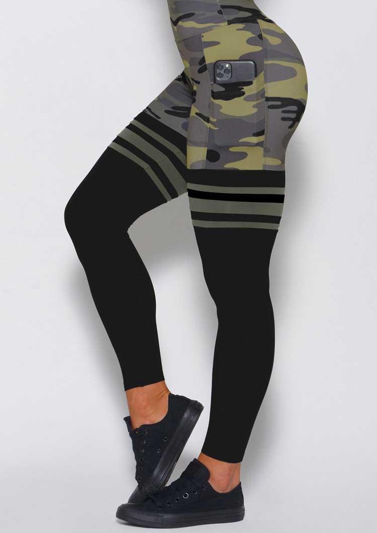

Camouflage Pocket Yoga Fitness Activewear Leggings, 494593