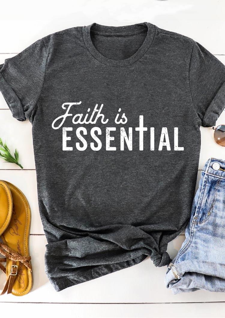 

Christian Faith Is Essential T-Shirt Tee - Dark Grey, 495279