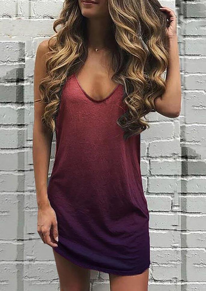 Gradient Sleeveless Mini Dress