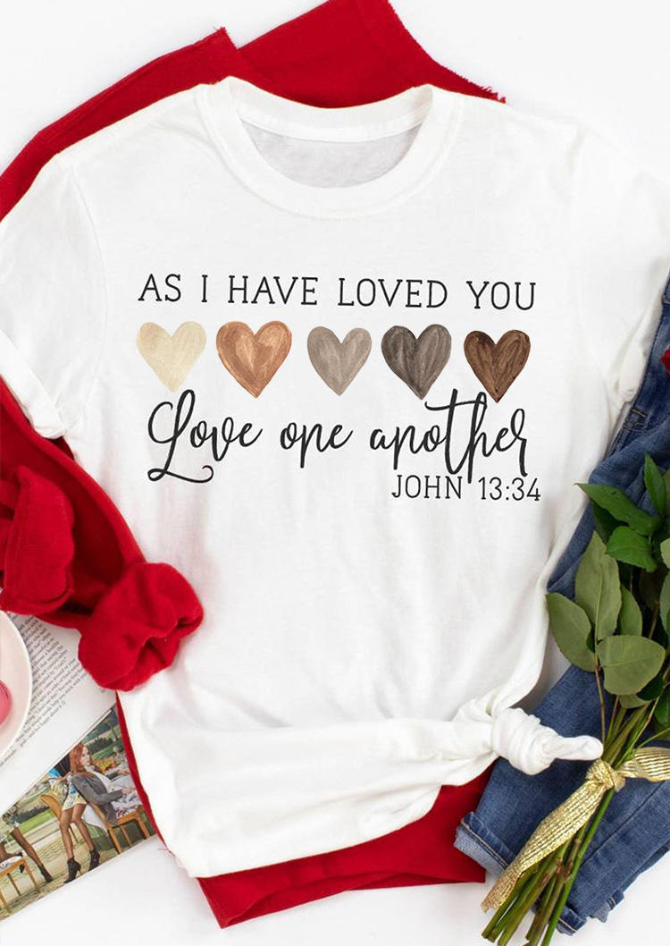 

As I Have Loved You O-Neck T-Shirt Tee - White, 495545