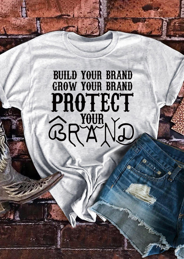 

Protect Your Brand O-Neck T-Shirt Tee - Light Grey, 495734