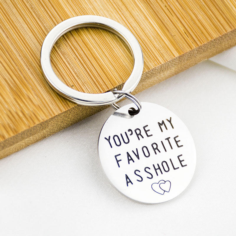 

Valentine You're My Favorite Asshole Keychain - Silver, 496118