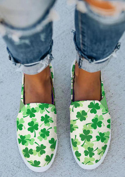 

Lucky Shamrock Slip On Sneakers - Green, 496415