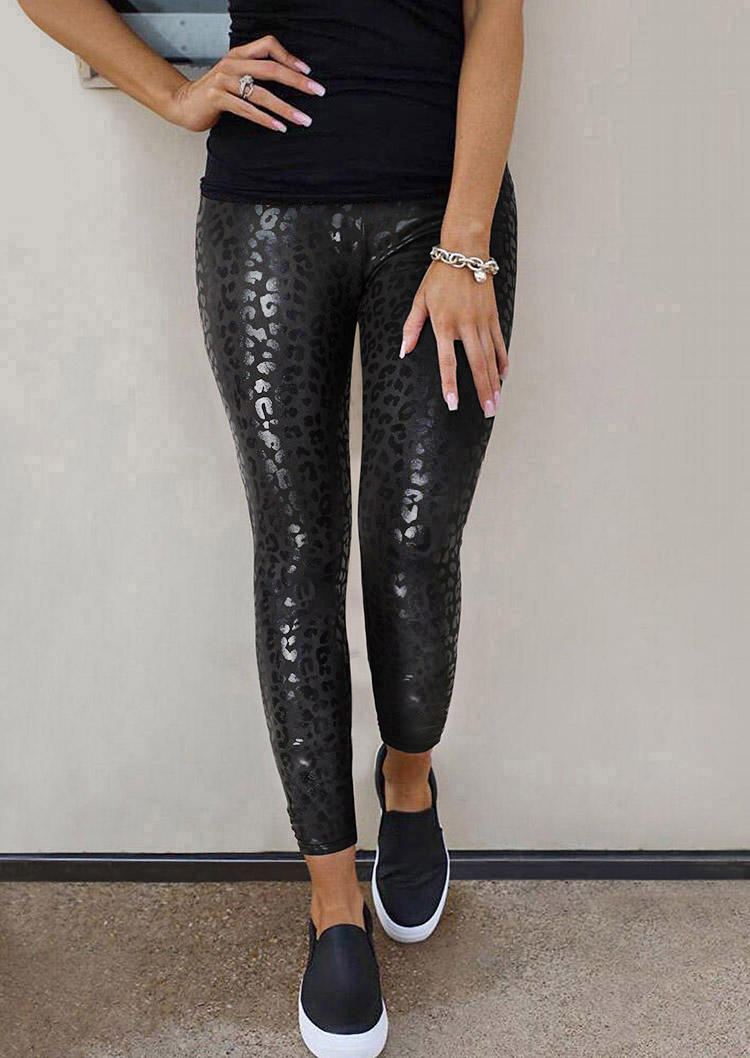 

High Waist Skinny Leggings - Black, 496627