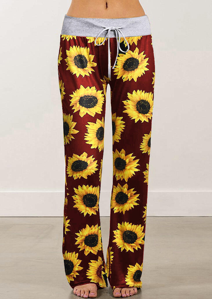 

Sunflower Drawstring Wide Leg Pants - Burgundy, 496743